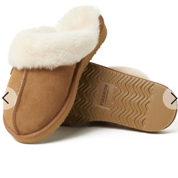Dearfoams Fireside Women's Shearling Water-Resistant Foldover Boot Slipper – Driftwood, Size 10 - View #12